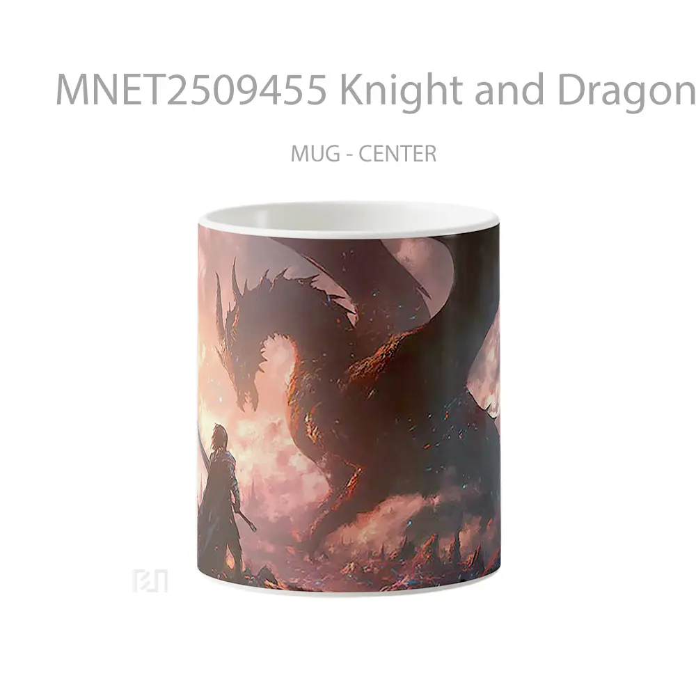 Knight And Dragon Battle Mug MNET2509455 - All-side / Desain
