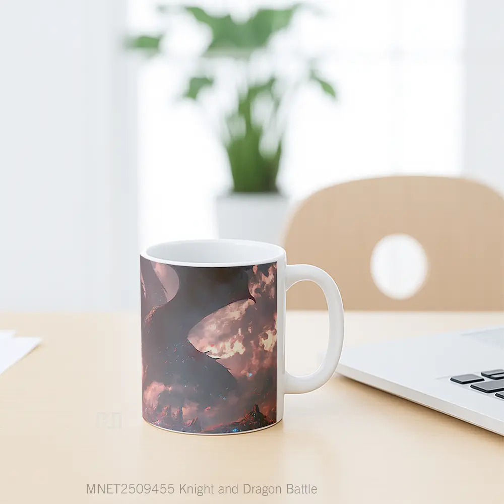 Knight And Dragon Battle Mug MNET2509455 - All-side / Desain