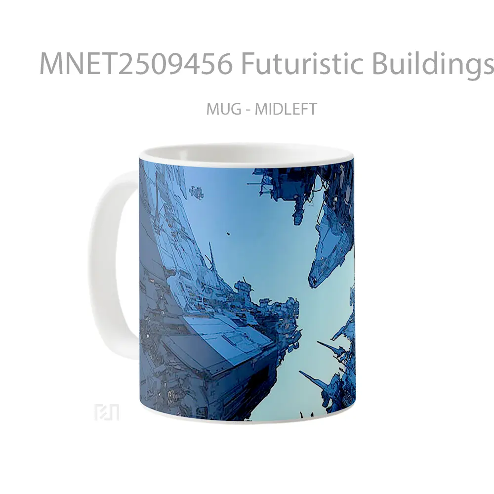 Futuristic Buildings Skyline Mug MNET2509456 - All-side / Desain