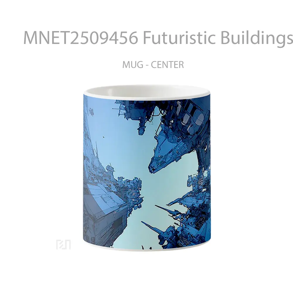 Futuristic Buildings Skyline Mug MNET2509456 - All-side / Desain