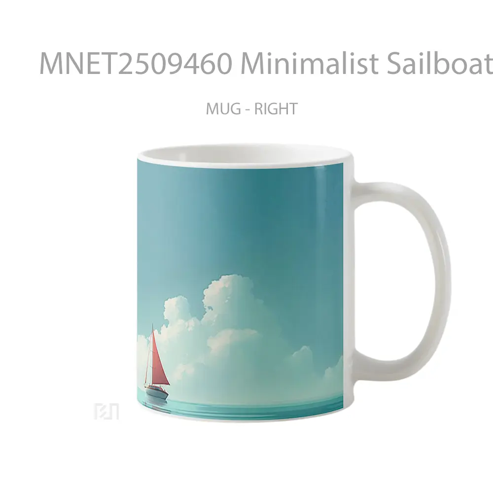 Minimalist Sailboat Ocean View Mug MNET2509460
