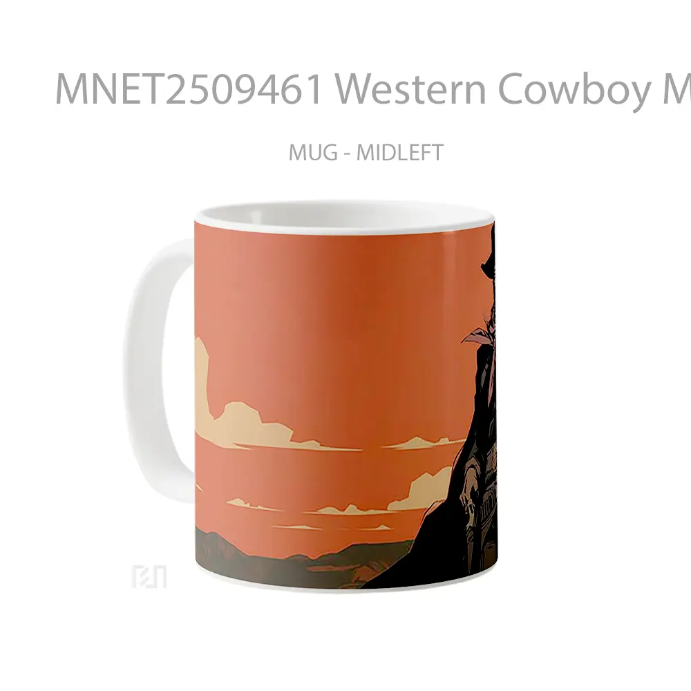 Western Cowboy Man Mug MNET2509461 - All-side / Desain