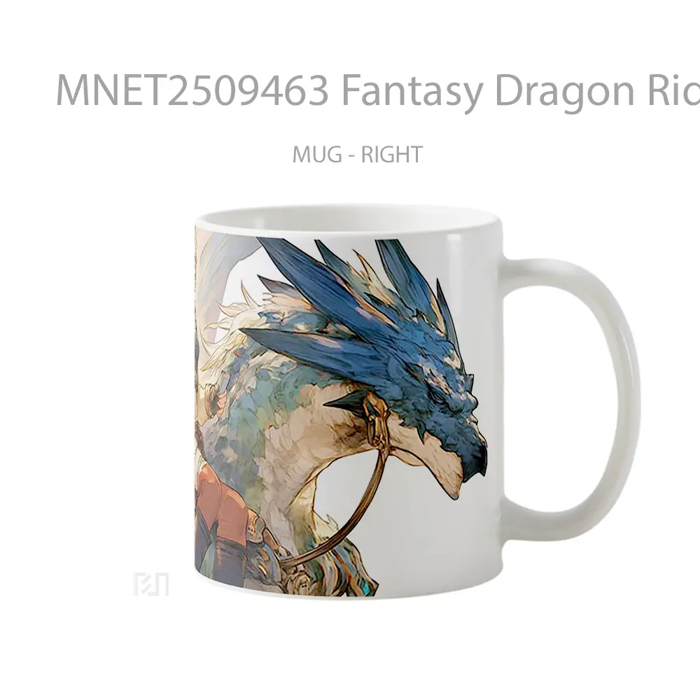 Fantasy Dragon Rider Illustration Epic Fantasy Art Mug MNET2509463