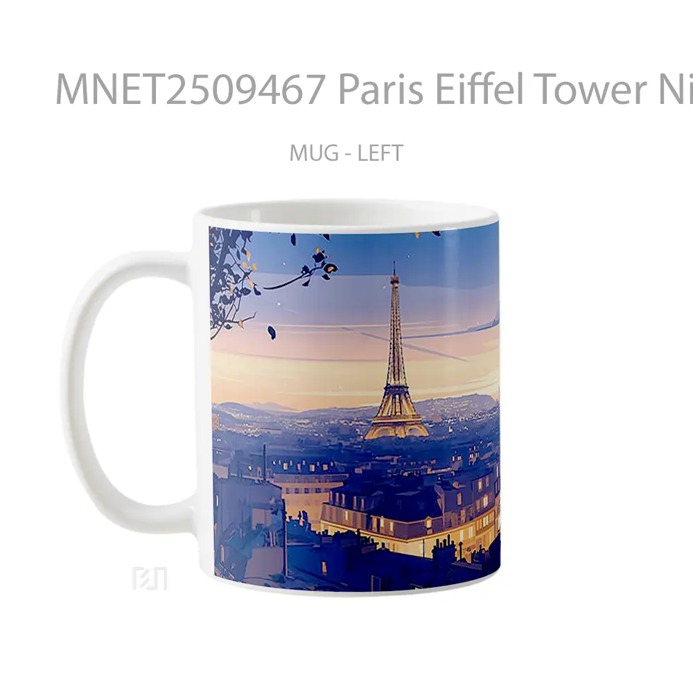 Paris Eiffel Tower Night Mug MNET2509467 - All-side / Desain