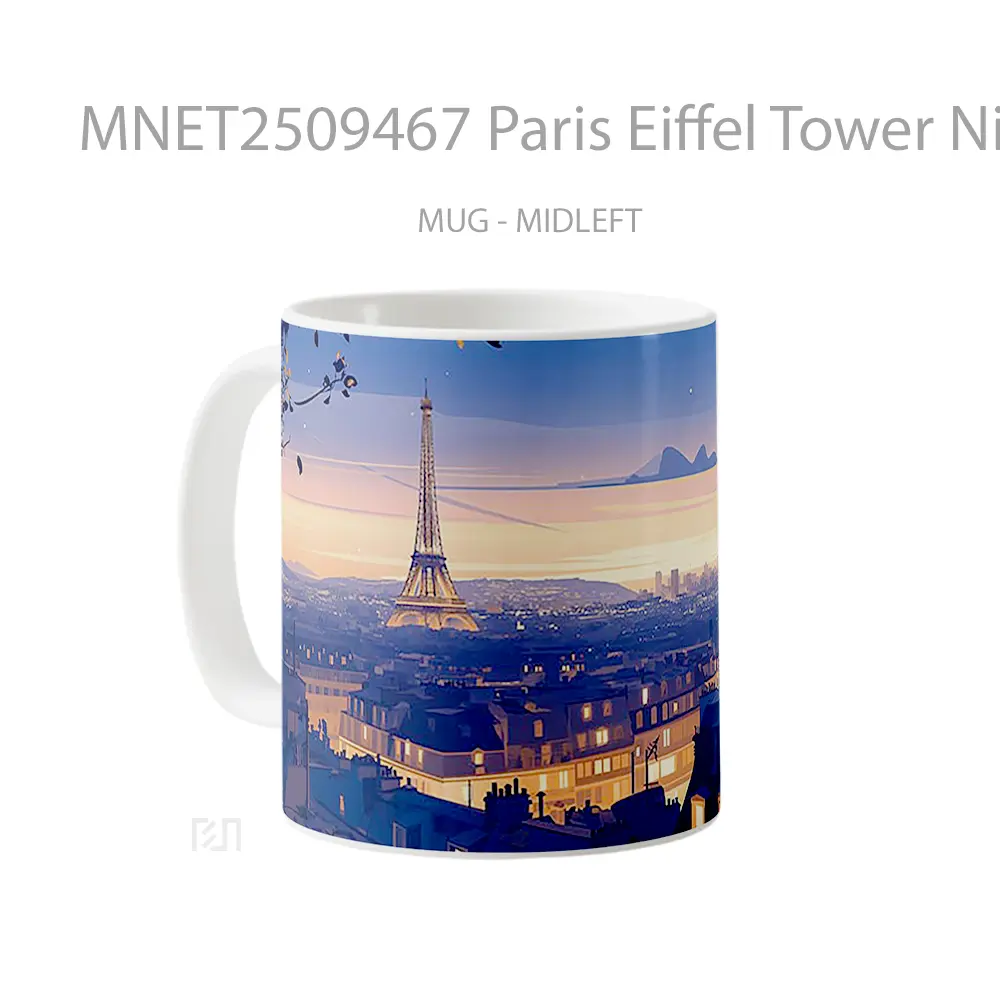 Paris Eiffel Tower Night Mug MNET2509467 - All-side / Desain