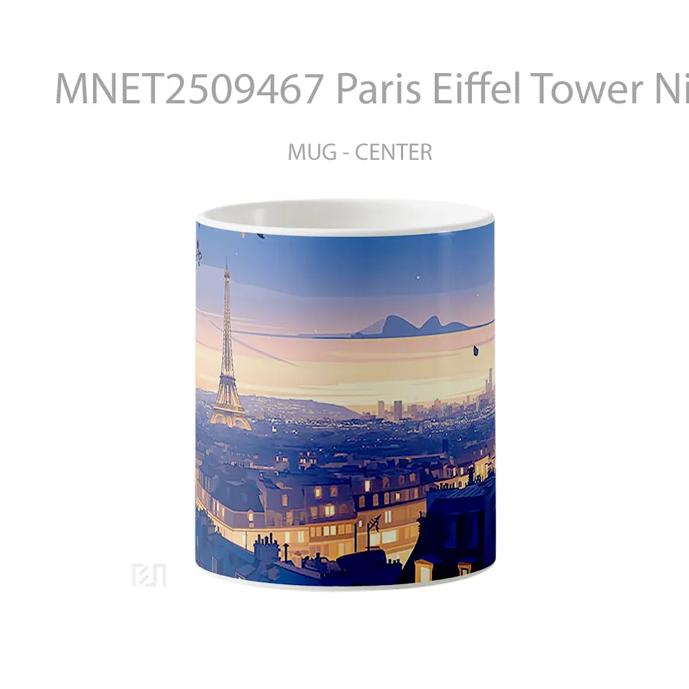 Paris Eiffel Tower Night Mug MNET2509467 - All-side / Desain