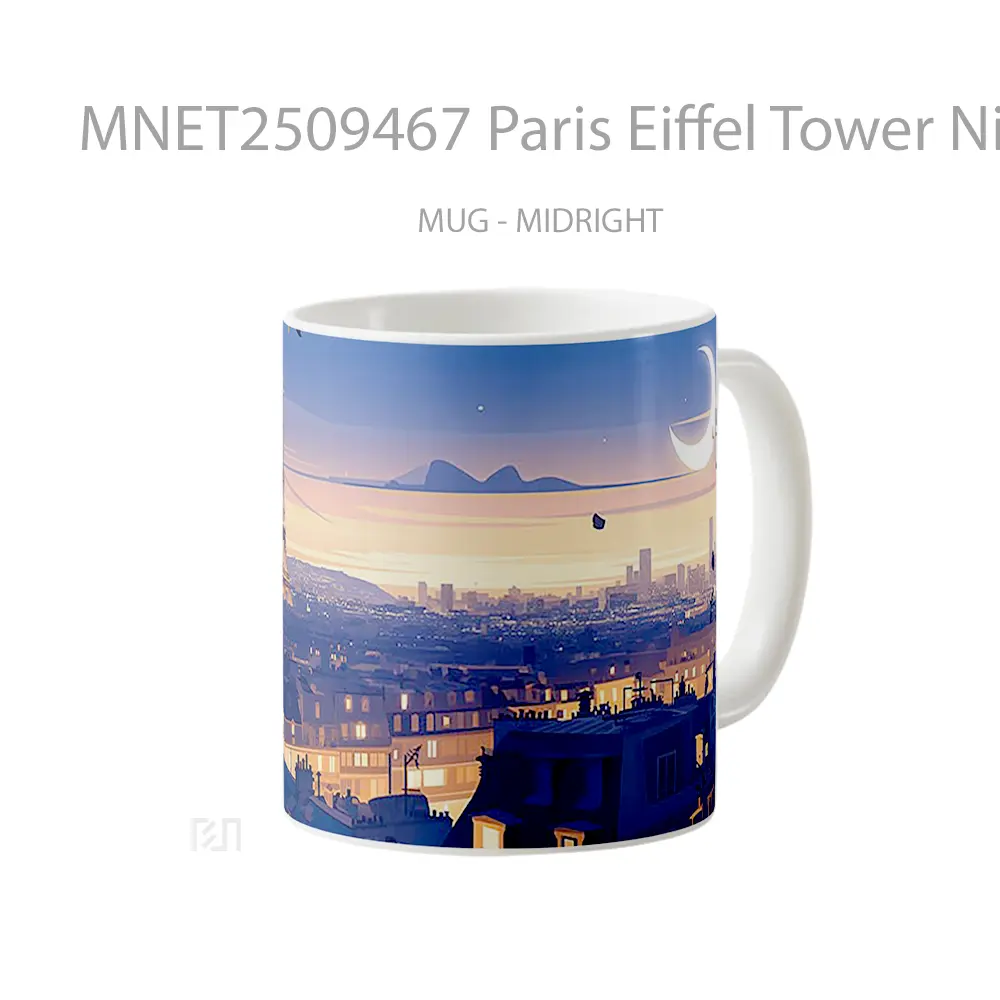 Paris Eiffel Tower Night Mug MNET2509467 - All-side / Desain