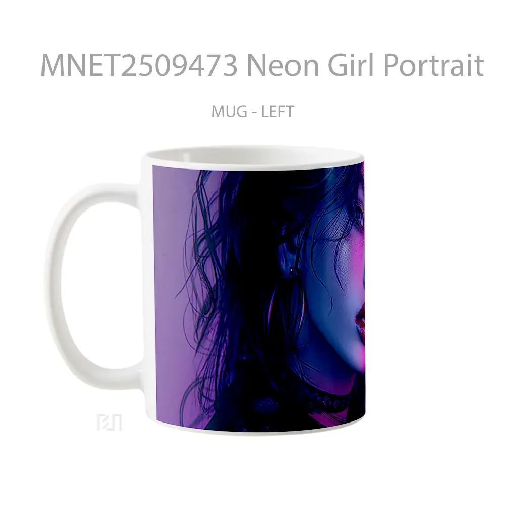 Neon Girl Portrait Mug MNET2509473 - All-side / Desain