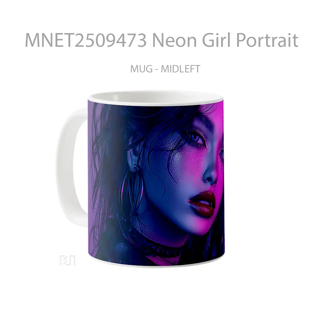Neon Girl Portrait Mug MNET2509473 - All-side / Desain