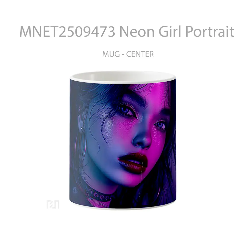 Neon Girl Portrait Mug MNET2509473 - All-side / Desain