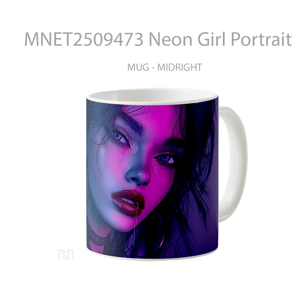 Neon Girl Portrait Mug MNET2509473 - All-side / Desain