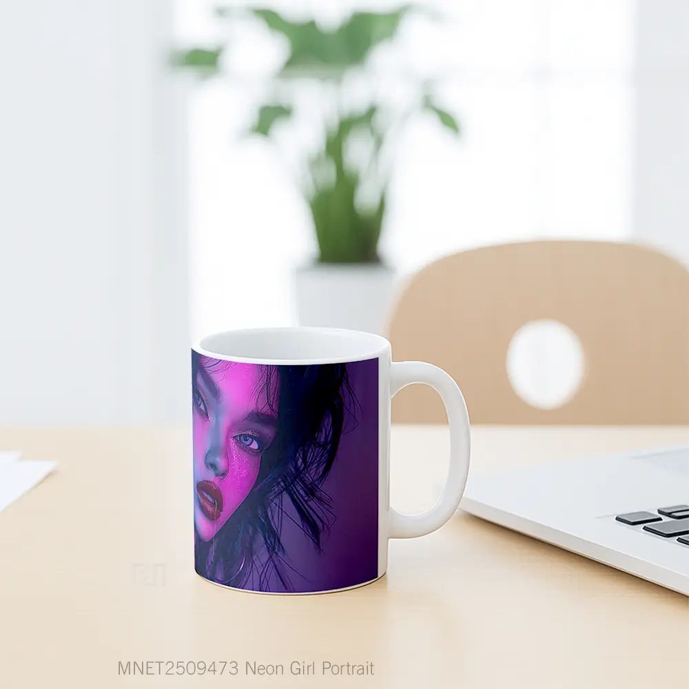 Neon Girl Portrait Mug MNET2509473 - All-side / Desain
