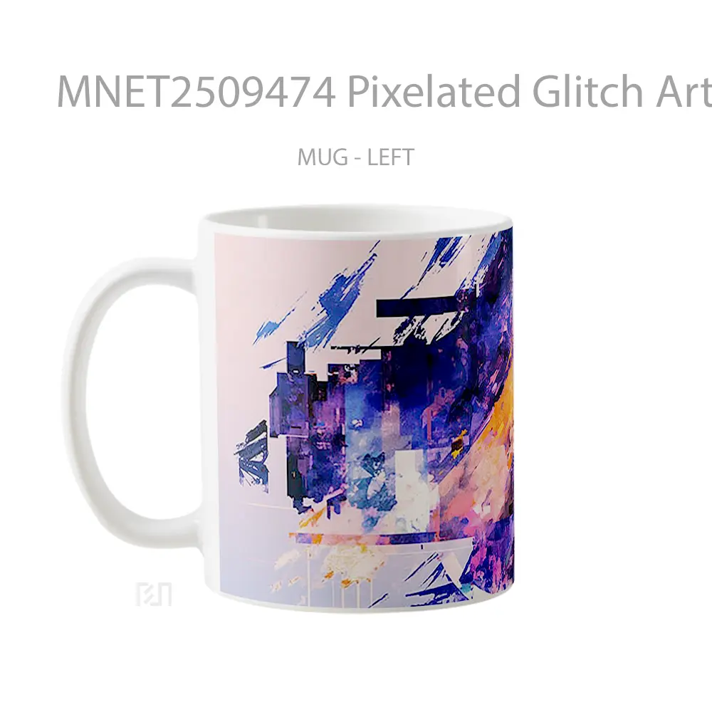 Pixelated Glitch Art Mug MNET2509474 - All-side / Desain