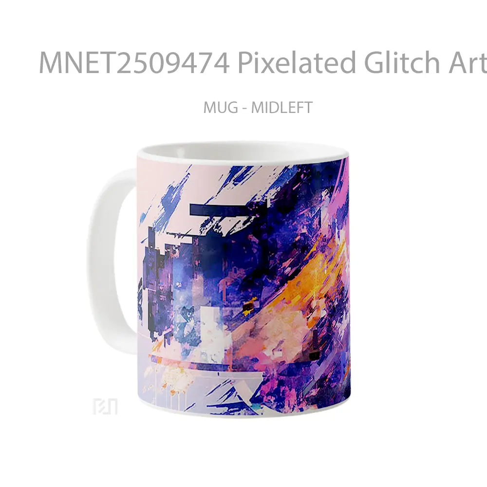 Pixelated Glitch Art Mug MNET2509474 - All-side / Desain