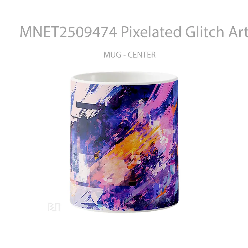 Pixelated Glitch Art Mug MNET2509474 - All-side / Desain