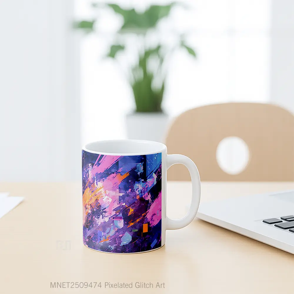 Pixelated Glitch Art Mug MNET2509474 - All-side / Desain