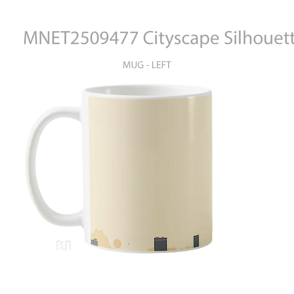 Cityscape Silhouette Sunset Mug MNET2509477 - All-side / Desain