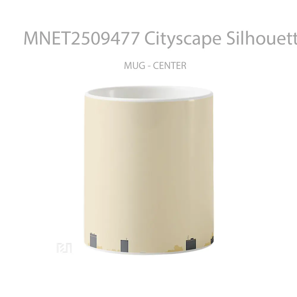 Cityscape Silhouette Sunset Mug MNET2509477 - All-side / Desain