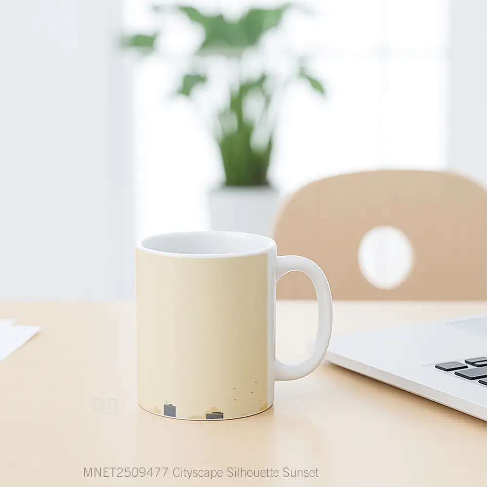 Cityscape Silhouette Sunset Mug MNET2509477 - All-side / Desain