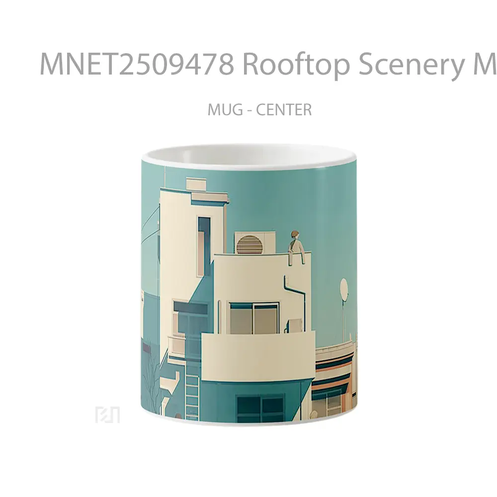 Rooftop Scenery Minimalist Mug MNET2509478 - All-side / Desain