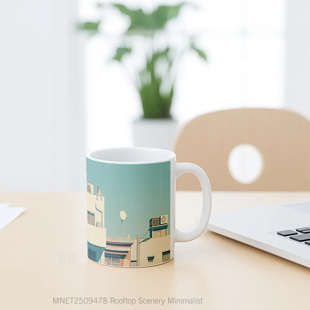 Rooftop Scenery Minimalist Mug MNET2509478 - All-side / Desain