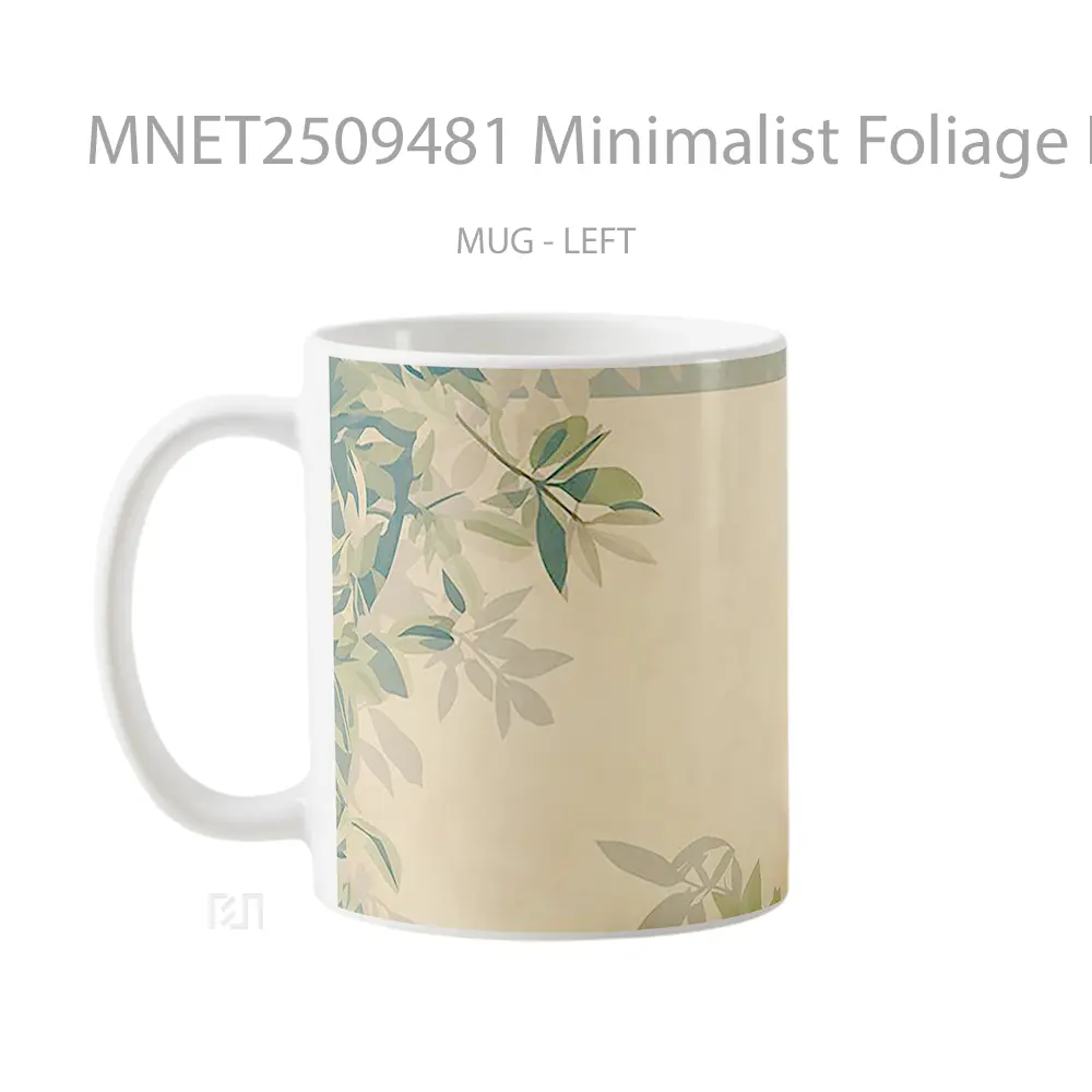 Minimalist Foliage Leaves Frame Mug MNET2509481 - All-side / Desain