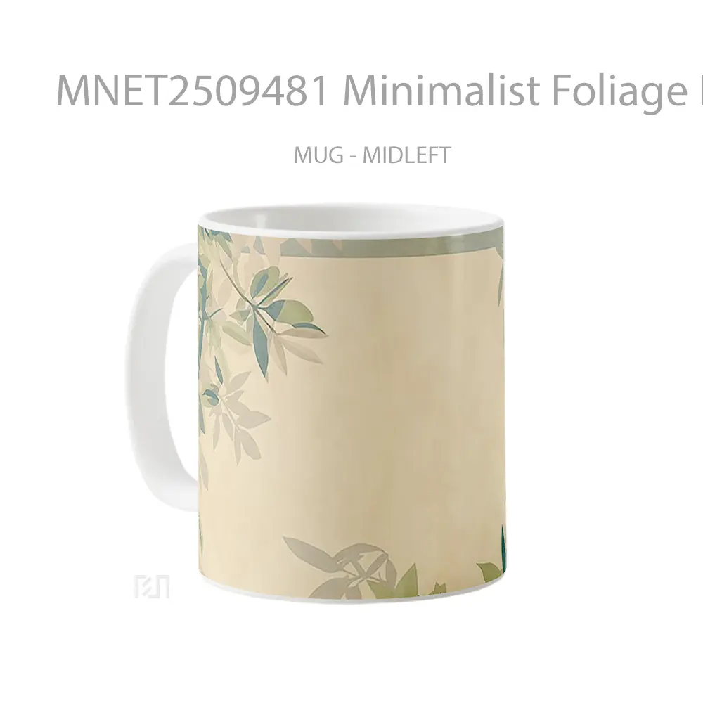 Minimalist Foliage Leaves Frame Mug MNET2509481 - All-side / Desain