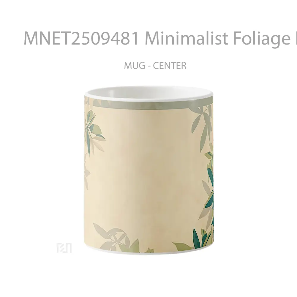 Minimalist Foliage Leaves Frame Mug MNET2509481 - All-side / Desain