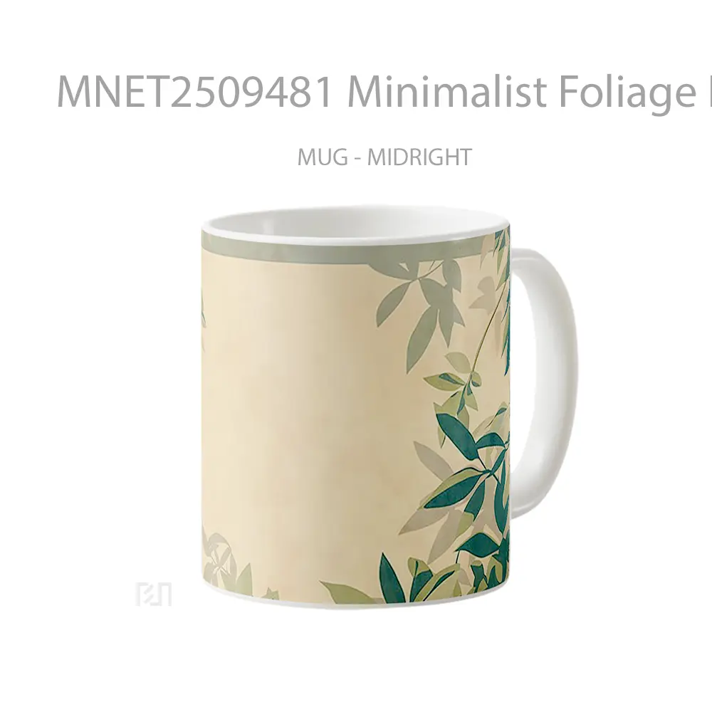 Minimalist Foliage Leaves Frame Mug MNET2509481 - All-side / Desain