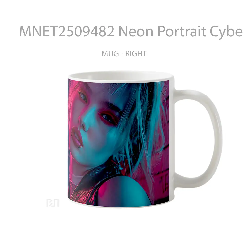 Neon Portrait Cyberpunk Girl Mug MNET2509482