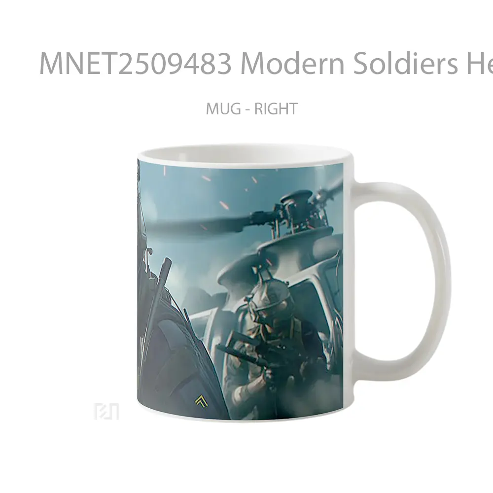 Modern Soldiers Helicopter Action Scene Mug MNET2509483