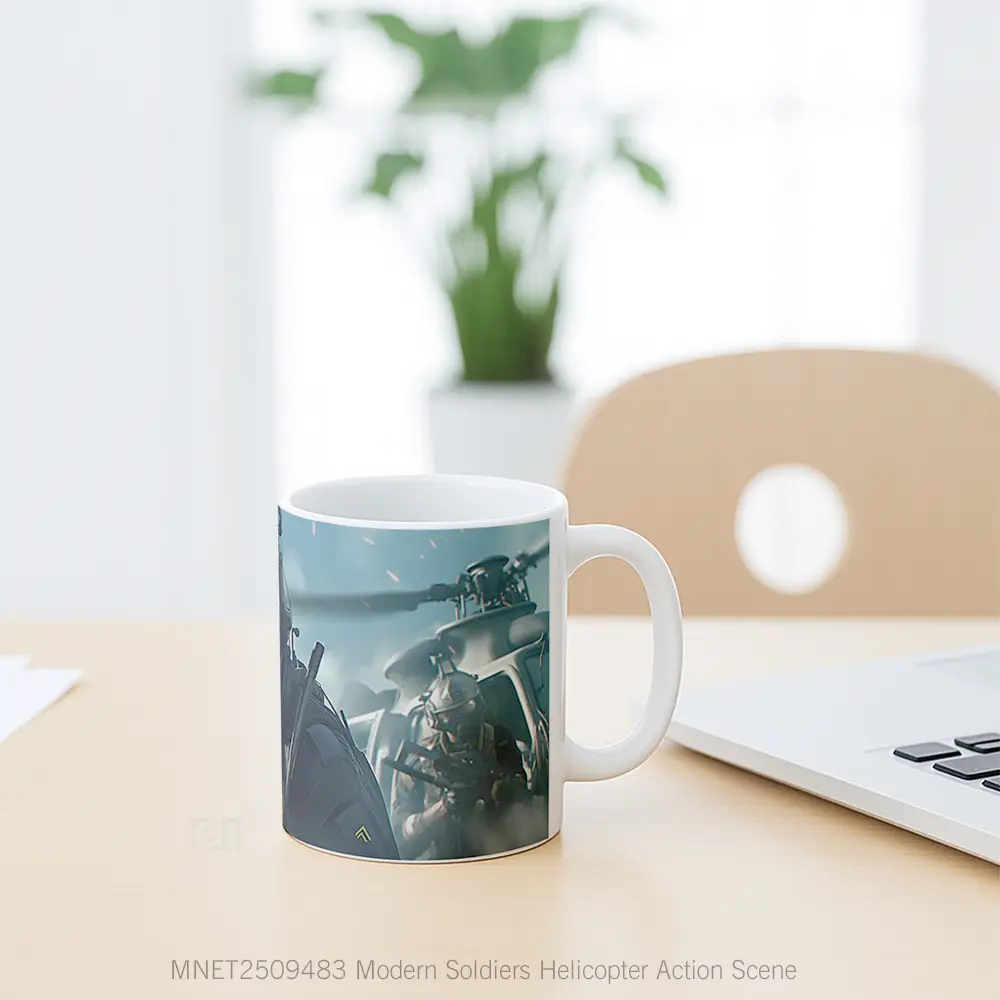 Modern Soldiers Helicopter Action Scene Mug MNET2509483 - All-side / Desain