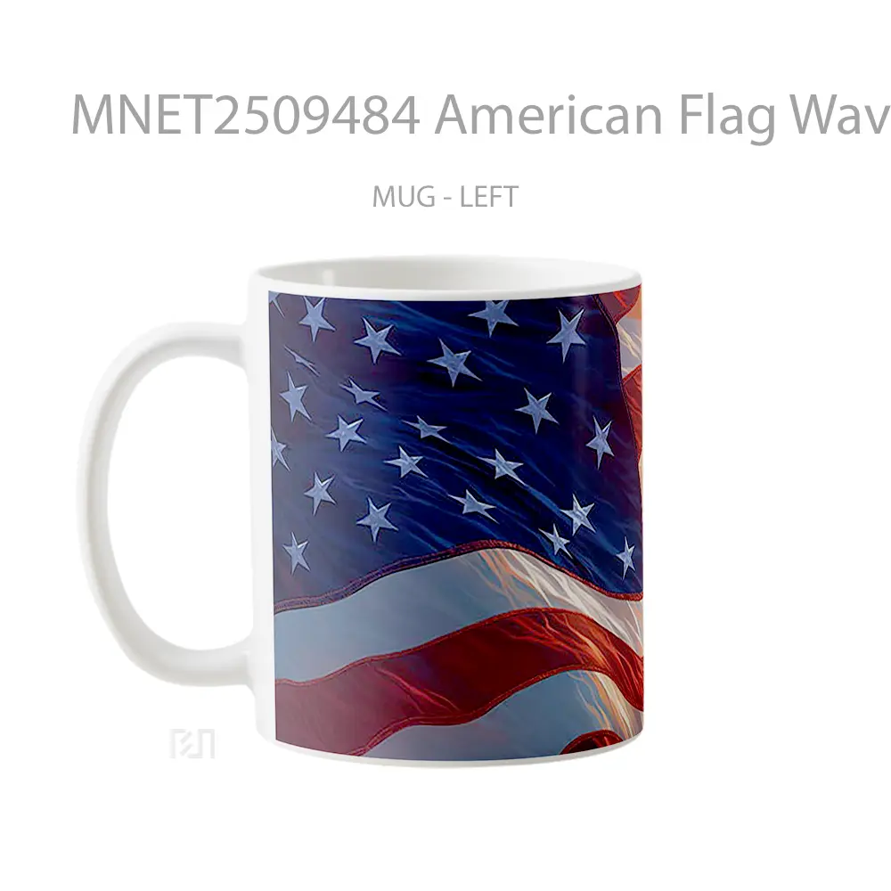 American Flag Waving Patriotic Mug MNET2509484 - All-side / Desain