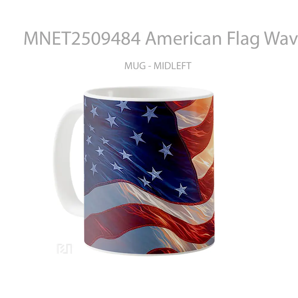 American Flag Waving Patriotic Mug MNET2509484 - All-side / Desain