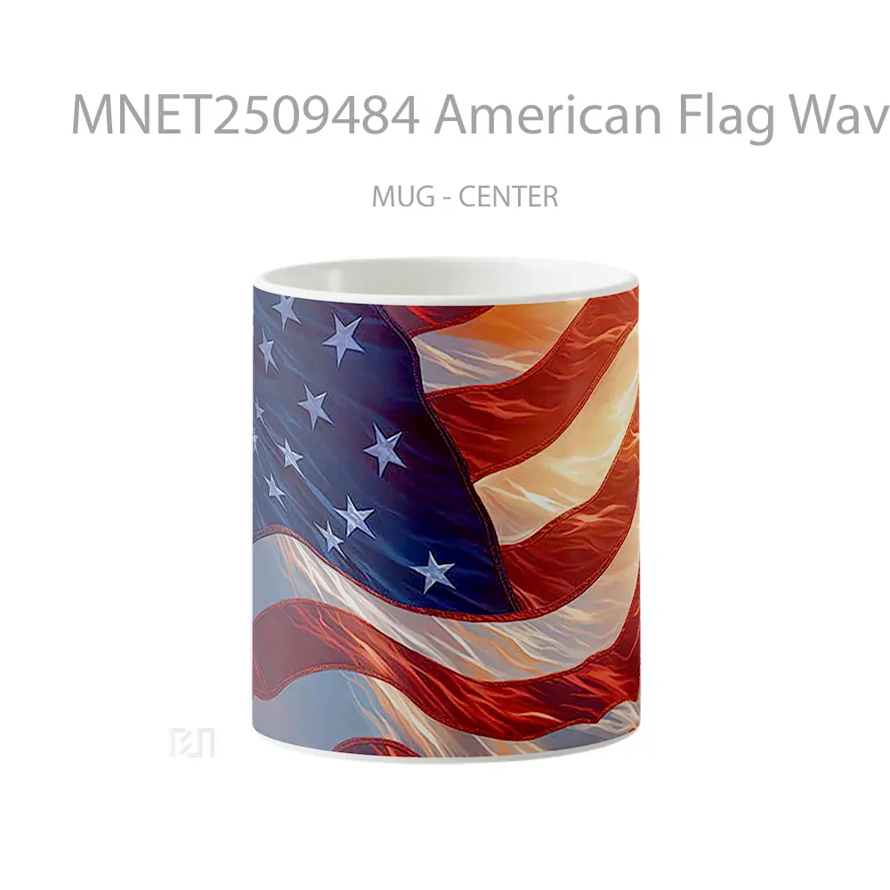 American Flag Waving Patriotic Mug MNET2509484 - All-side / Desain