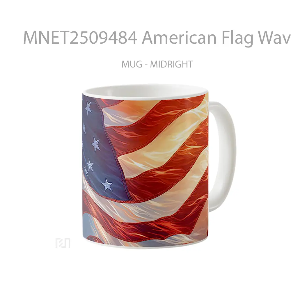 American Flag Waving Patriotic Mug MNET2509484 - All-side / Desain