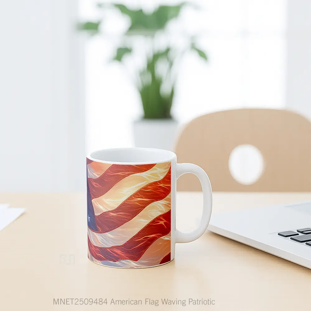 American Flag Waving Patriotic Mug MNET2509484 - All-side / Desain