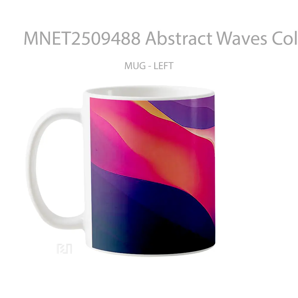 Abstract Waves Colorful Mug MNET2509488 - All-side / Desain