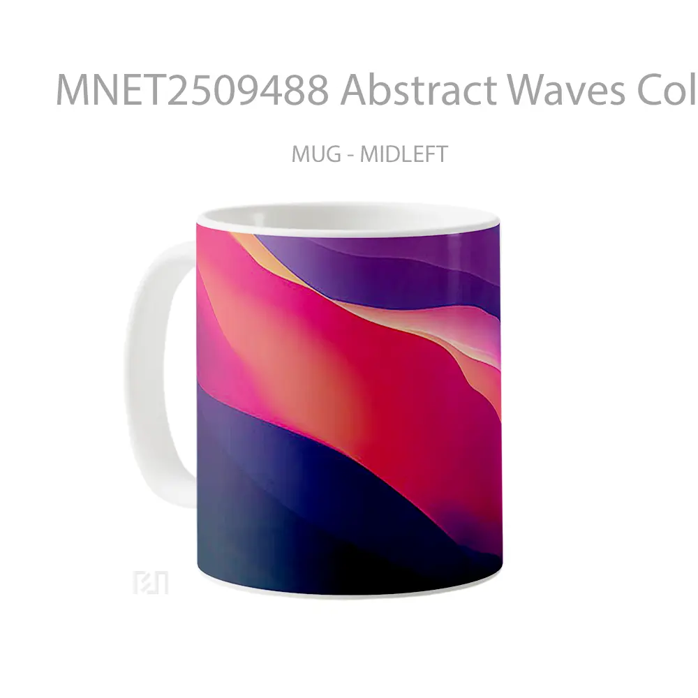 Abstract Waves Colorful Mug MNET2509488 - All-side / Desain