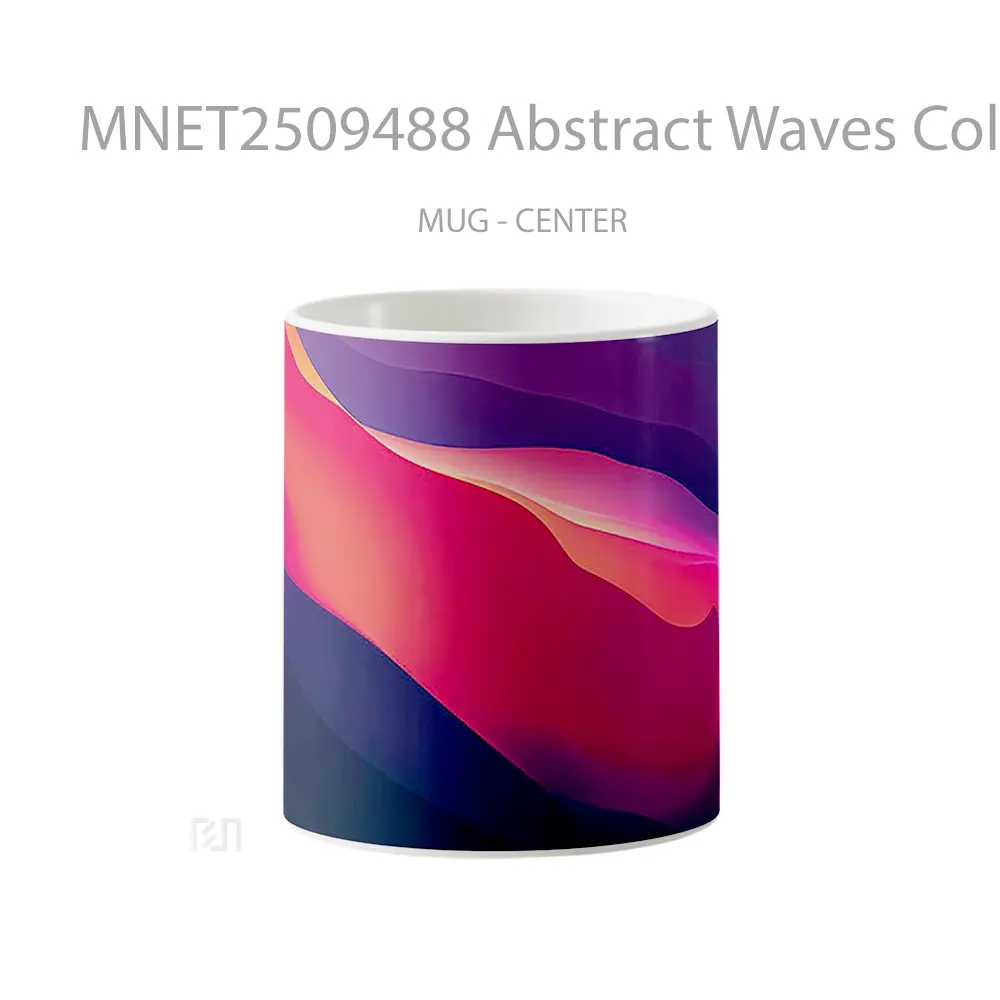 Abstract Waves Colorful Mug MNET2509488 - All-side / Desain
