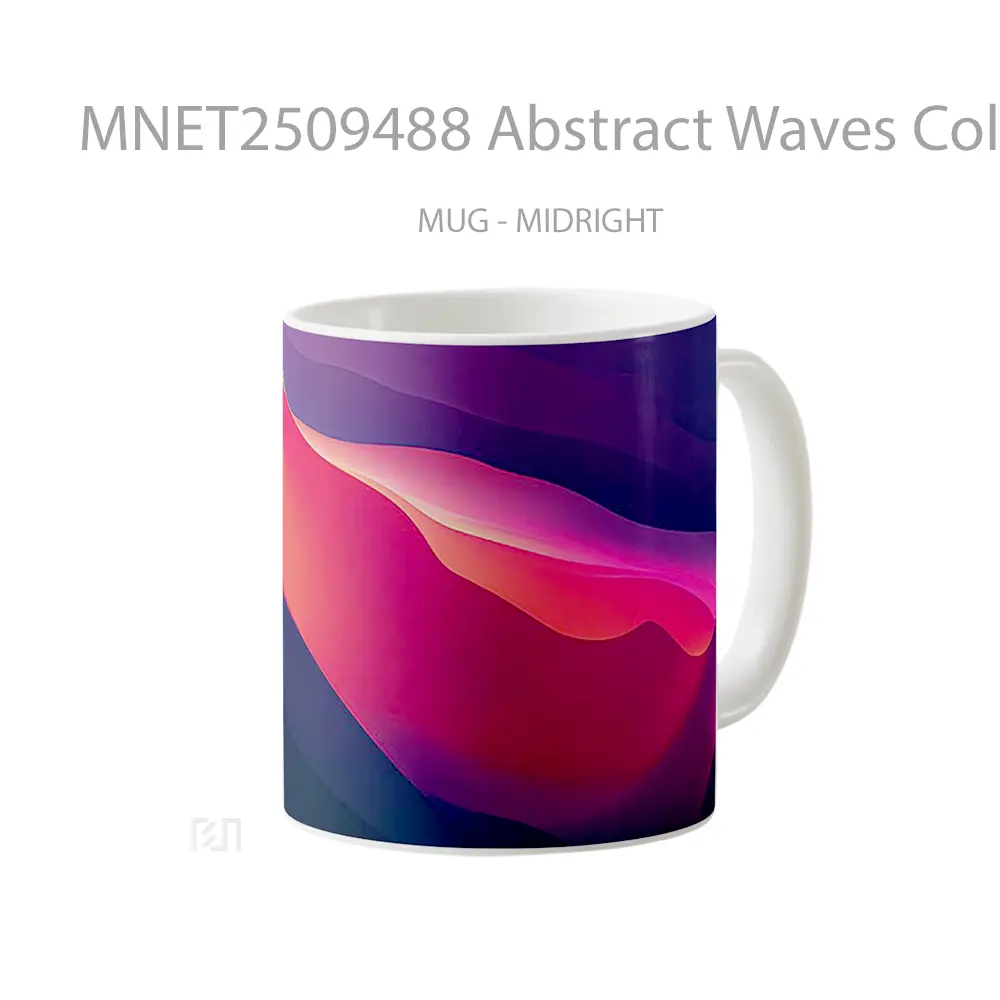 Abstract Waves Colorful Mug MNET2509488 - All-side / Desain
