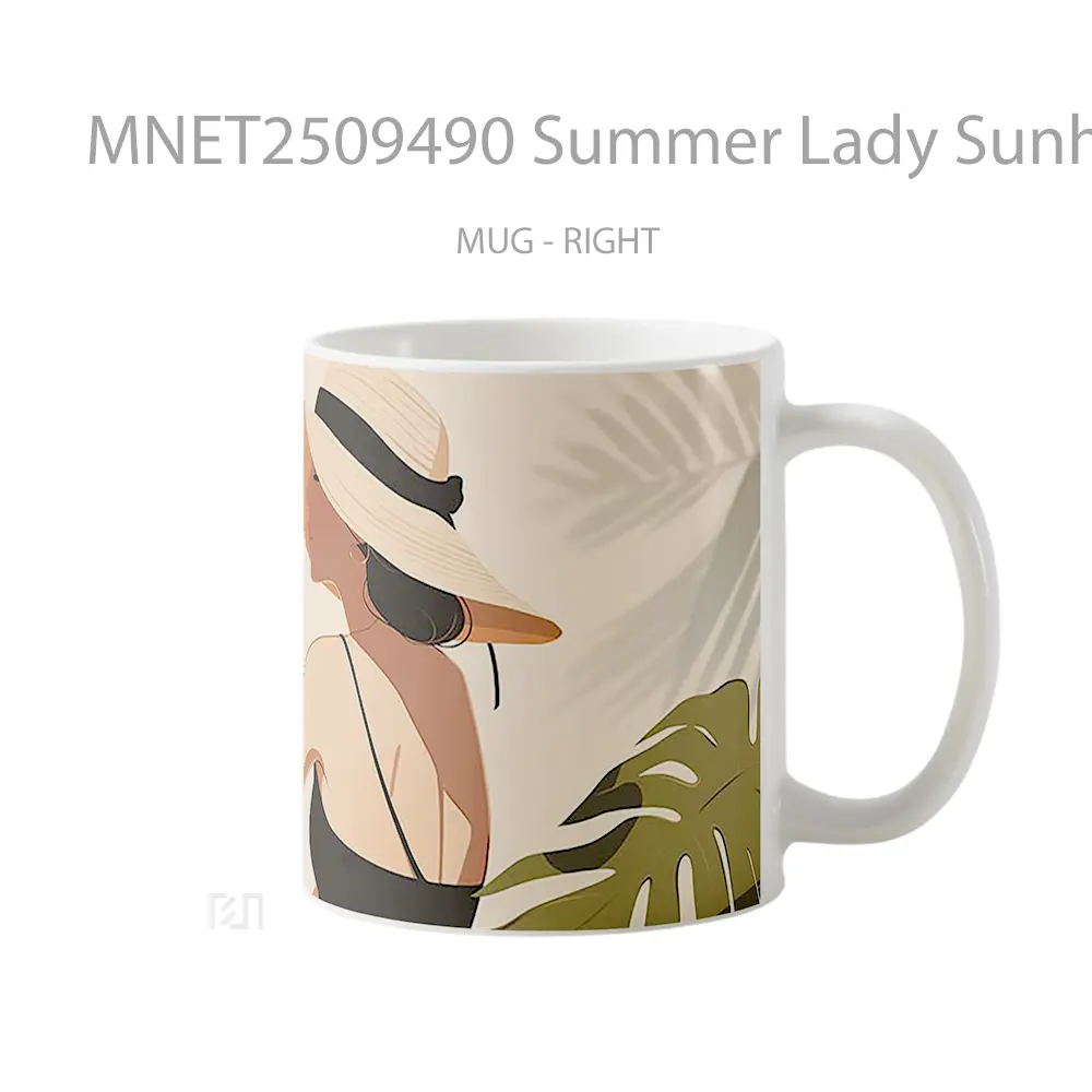 Summer Lady Sunhat Leaves Mug MNET2509490