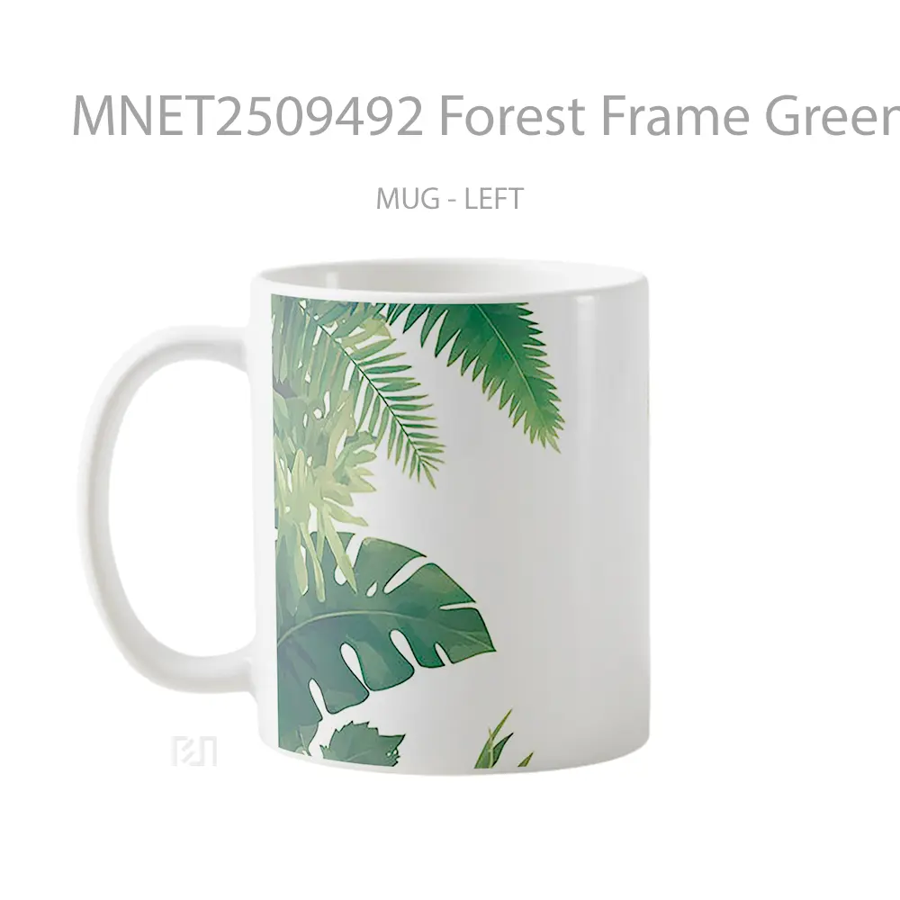 Forest Frame Green Leaves Mug MNET2509492 - All-side / Desain