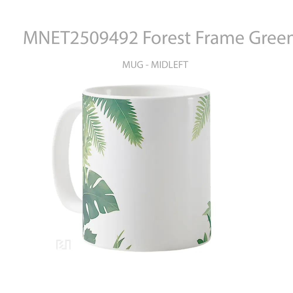 Forest Frame Green Leaves Mug MNET2509492 - All-side / Desain