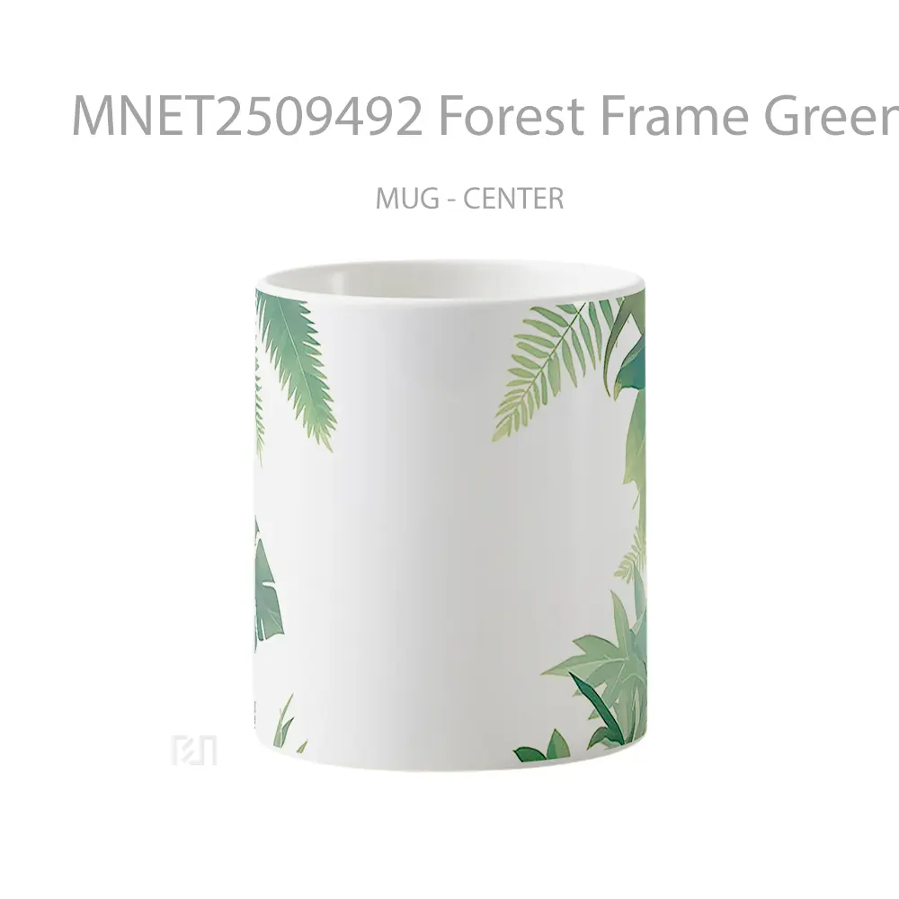 Forest Frame Green Leaves Mug MNET2509492 - All-side / Desain
