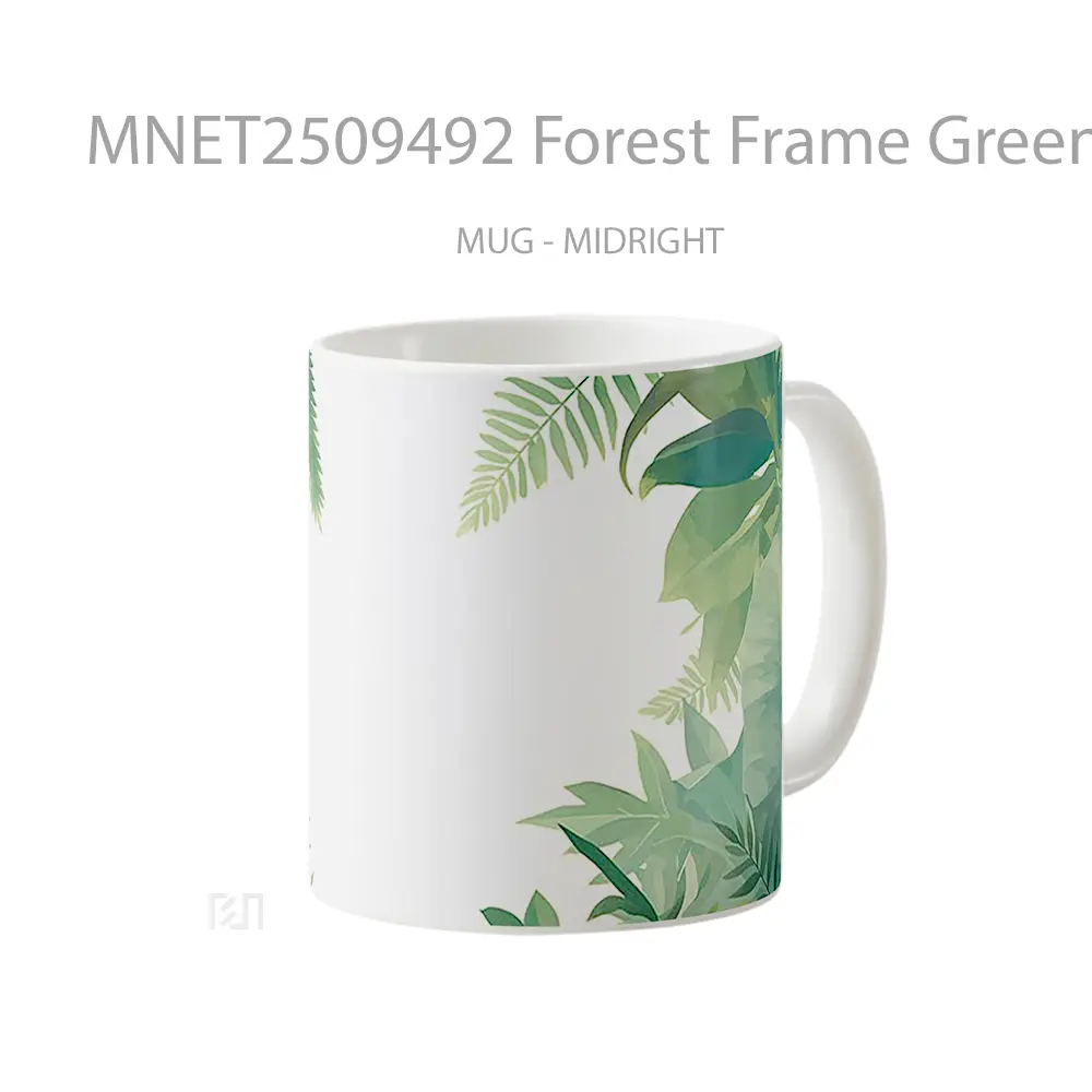 Forest Frame Green Leaves Mug MNET2509492 - All-side / Desain