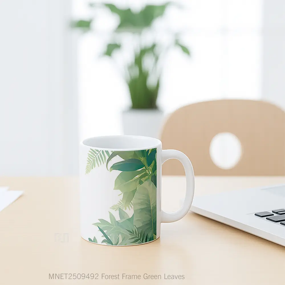 Forest Frame Green Leaves Mug MNET2509492 - All-side / Desain