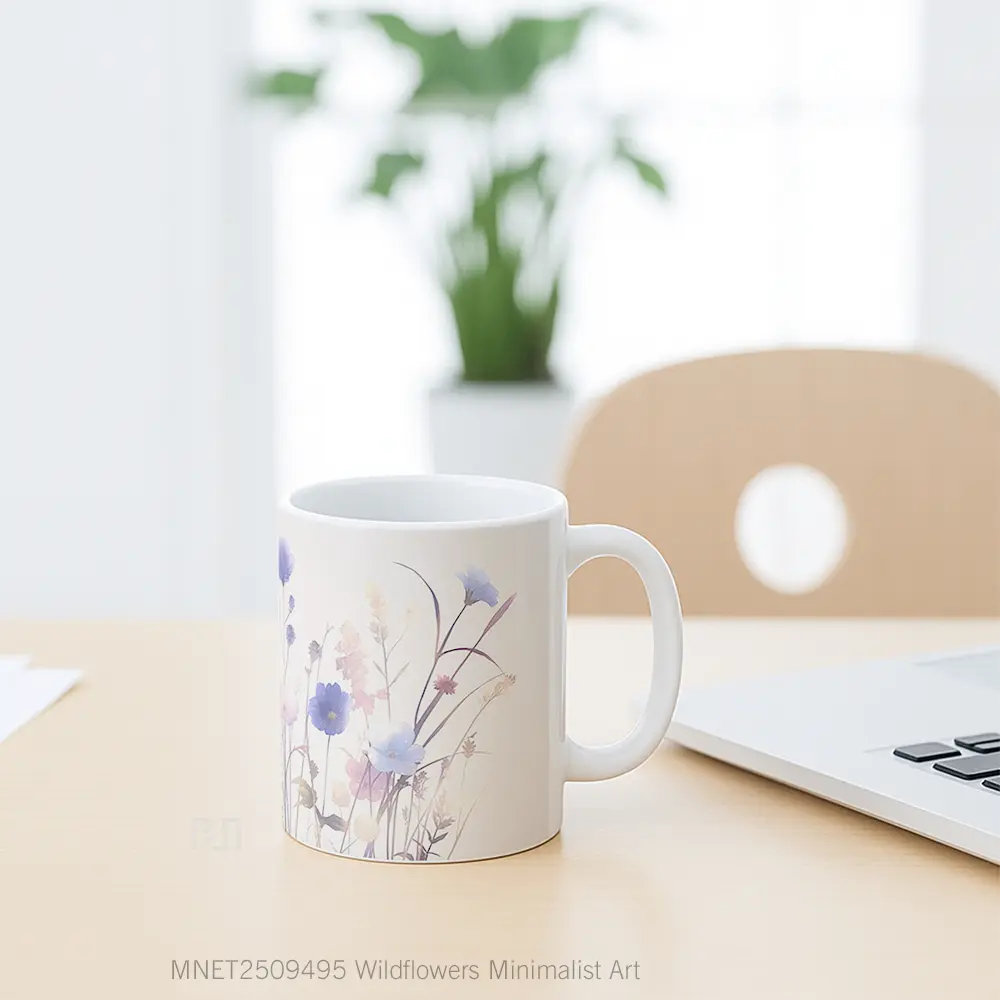 Wildflowers Minimalist Art Mug MNET2509495 - All-side / Desain