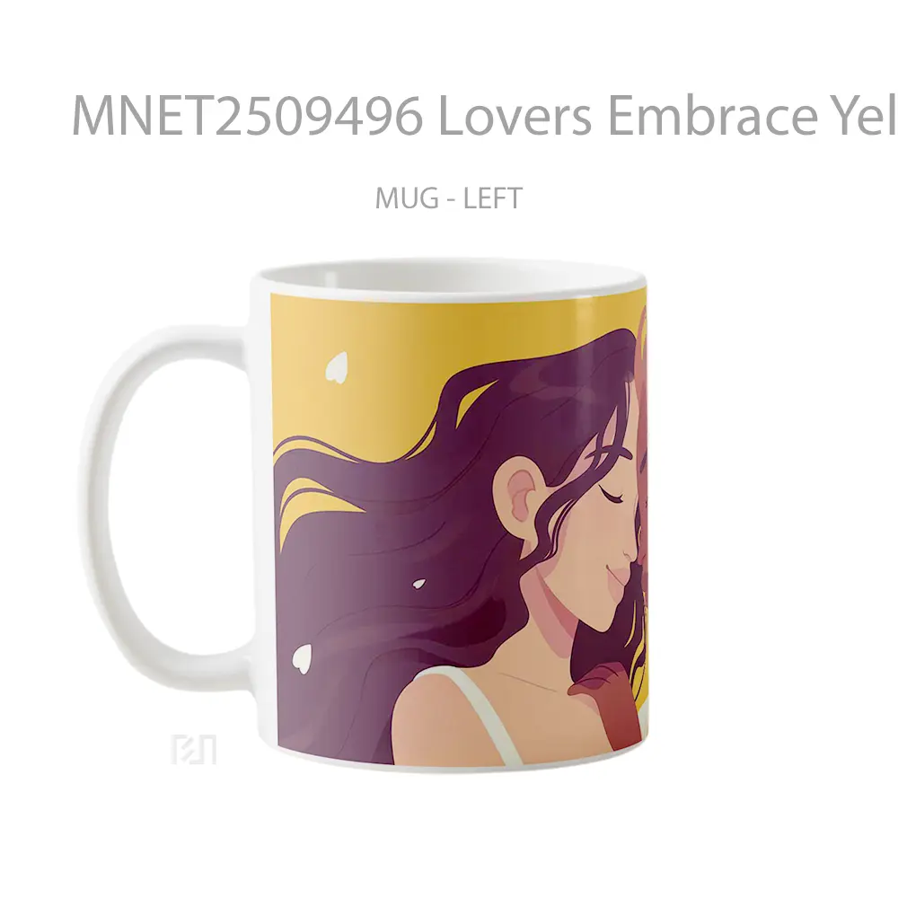 Lovers Embrace Yellow Mug MNET2509496 - All-side / Desain
