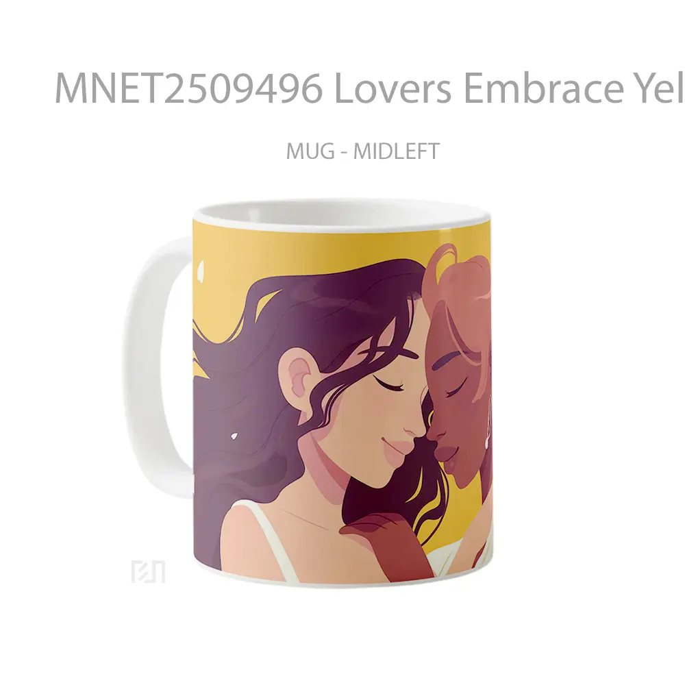 Lovers Embrace Yellow Mug MNET2509496 - All-side / Desain